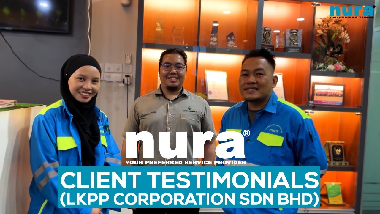 Official photo of the NURA and LKPP Corporation teams together, highlighting the successful long-term partnership that led to a client testimonial for fast and reliable commercial cleaning services.